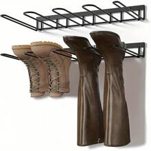 Boot Rack Organizer Tall Boots, 2 Pairs Metal Wall Mounted Shoe Rack For Tall Boots And Cowboy Boot, Boot Storage Wader Hangers For Entryway - Black - View 8