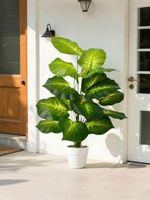 12 & 18 Leaves Artificial Pothos Plant, Large Floor Greenery For Living Room, Wedding Decoration, Home & Commercial Greening (Excluding Pot)