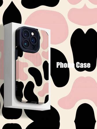 Funda de teléfono a prueba de caídas, resistente al agua y a los golpes, con diseño minimalista de lunares negros y rosas