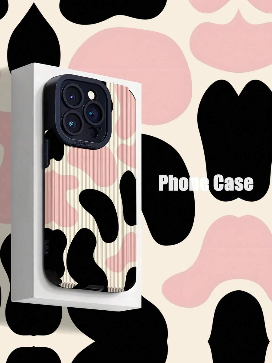 简约黑色和粉色波尔卡圆点防摔手机壳防水防震防刮 - 彩色 - 查看 1