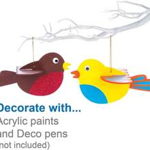 15pcs Unfinished Wooden Bird Shaped Decorative Ornaments - Vibrant Colors, Painting And Hanging Craft, Ideal For Holiday Gifts, Weddings, Birthdays And Party Decorations | Lively Bird Designs | Wooden Material, Bird Decor
