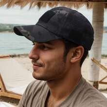 Boné de beisebol camuflado militar 1 peça - chapéu tático respirável com e compartimento para óculos