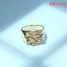 1pc Metallic Gold-Tone Minimalist Embossed Hiphop Men's Ring, Suitable For Casual Wear, Party, Event, Gift Giving