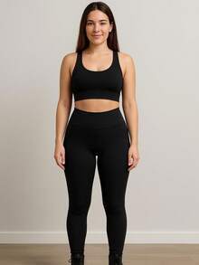 Women's Flannel Leggings Thick Plush - 黑色 - 查看 4