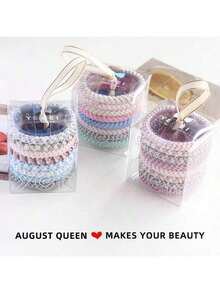 8件套简约优雅发圈/发绳套装，高弹力不伤发，时尚马尾辫配饰，女士马尾辫发圈，发绳发带，运动健身服 - 彩色 - 查看 5