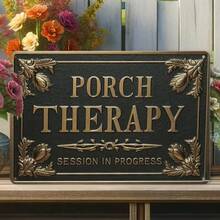 1PC Relaxing Tin Sign, Porch Therapy, Session In Progress, Vintage Therapy Quote, Perfect For Porch And Outdoor Decor, 8x12 Inches/ 20x30 Cm - 彩色 - 查看 2