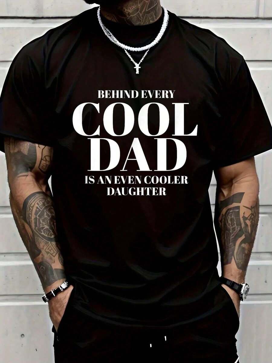100% Cotton Shirt Black Funny Dad Quote Fathers Day Shirt For Dad From Daughter T-Shirt - Black - View 1