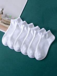 6 Pairs Men Short Socks, Breathable, Anti-Bacterial, Soft Knit Fabric, Suitable For Business, Casual, Sports Wear, For Back To School, Father's Day, Labor Day, Ramadan, Teacher's Day