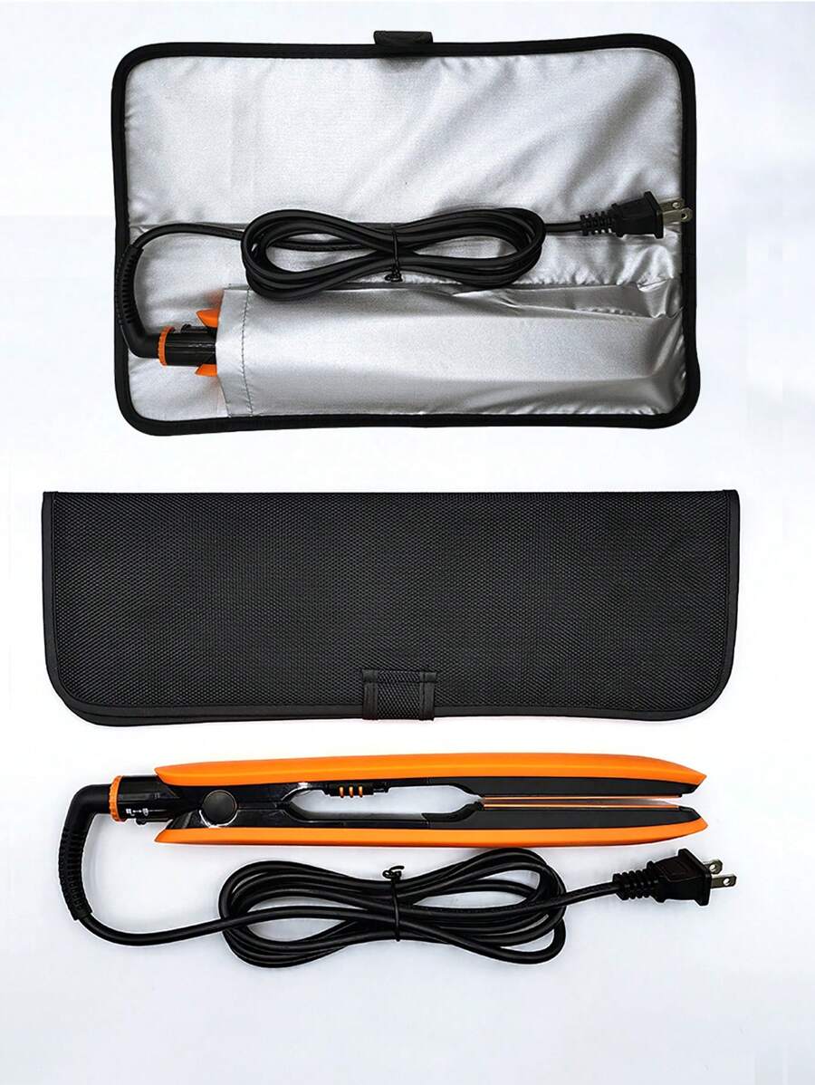 1pc Curling Iron Storage Bag Electric Clip Protective Cover, Curling Iron Anti-Scalding Storage Bag Makeup Artist Hairdressing Tool Anti-Scalding Carrying Case, Hairdressing Tool Protective Cover Curling Iron Storage Bag Straightening Hair Clip Insulation Bag Hairdresser Iron Straightening Tool Anti-Scalding Pad Protective Cover, Desktop Anti-Scalding Protective Bag