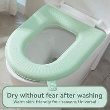 1pc Four Seasons Universal Eva Waterproof Toilet Seat Cover For Winter, Easy To Install And Washable Bathroom Decor Fall Decor - Multicolor - View 1