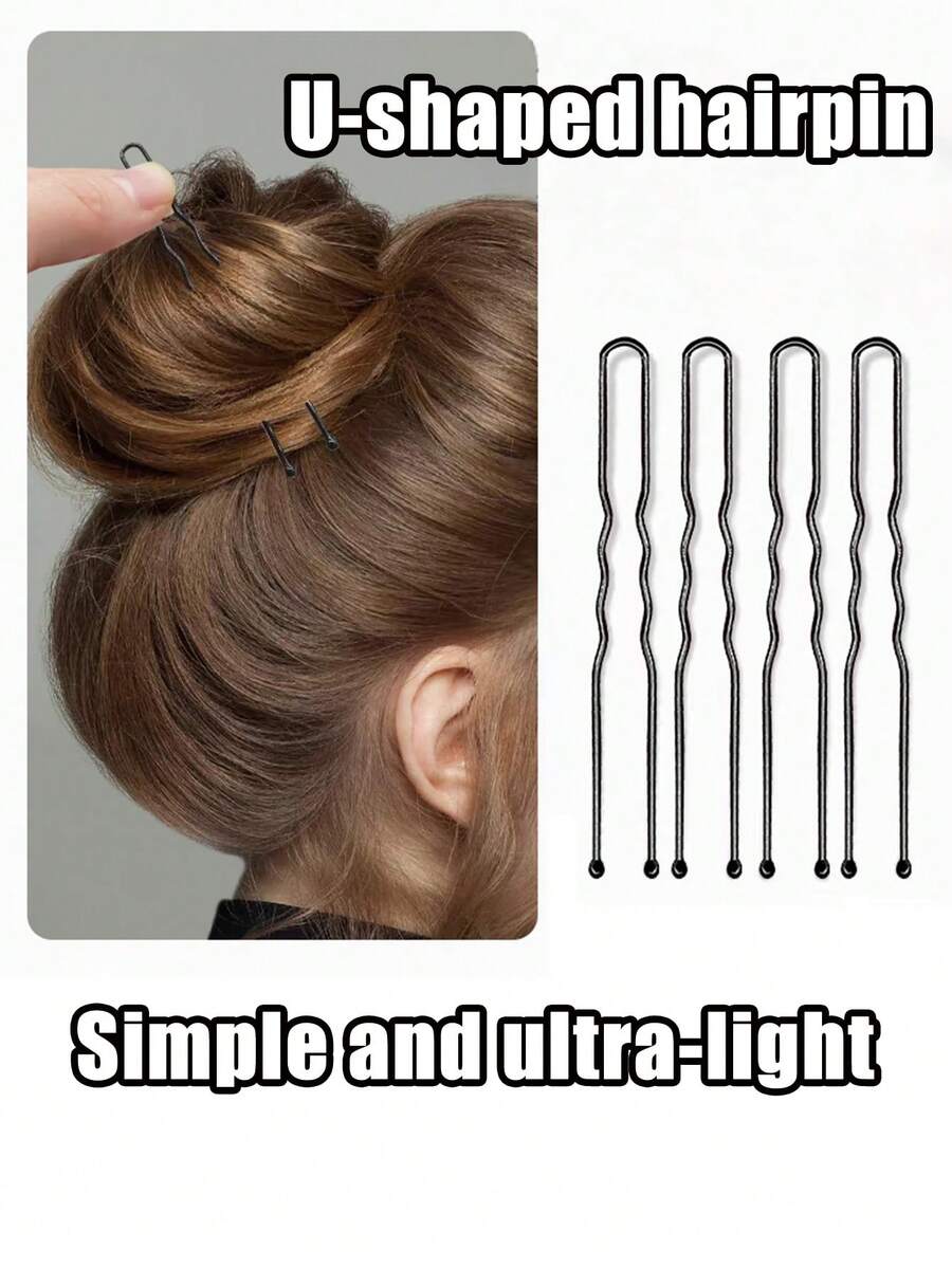 50 Pieces Of U-Shaped Hair Clips, U-Shaped Clips For Fixed Hairstyle Styling, Special For Makeup Artists, Photo Studio Hair Accessories Steel Clips - Multicolor - View 1