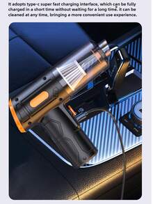 Aspiradora de coche con succión potente y súper potencia para limpieza en seco y húmeda de pelos de gato y mascotas, portátil multifuncional de mano mini - Multicolor - Ver 5