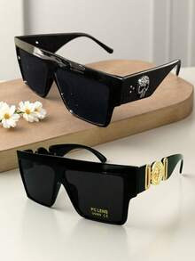 Black Frame All-grey Lens/with Skull Accessories Decoration + Black