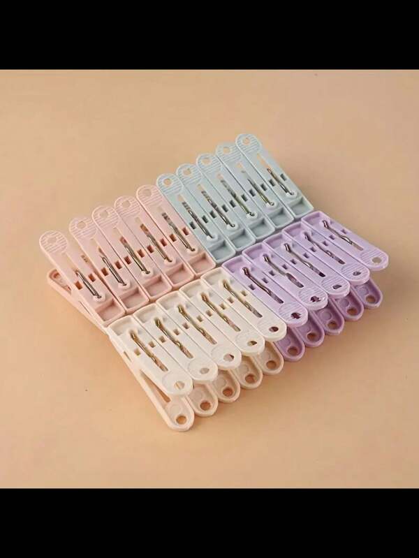 20pcs Plastic Clothespins, Small Clothes Hanging Clips, Household Underwear Sock Clips, Windproof Colorful Plastic Clothespins - Laundry Clips For Clothes Drying And Hanging - Seamless Small Clips In Mixed Colors