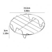 قطعة واحدة من رفوف القلي الهوائي، أرفف طبقات من الفولاذ المقاوم للصدأ، اكسسوارات لفرن القلي الهوائي، لرف الفرن وشواية التحميص للقلي الهوائي، رف دائري للوعاء للقلي الهوائي، أكسسوارات مطبخية من الفولاذ المقاوم للصدأ بلون فضي