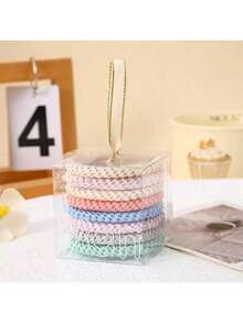 8件套简约优雅发圈/发绳套装，高弹力不伤发，时尚马尾辫配饰，女士马尾辫发圈，发绳发带，运动健身服 - 彩色 - 查看 19