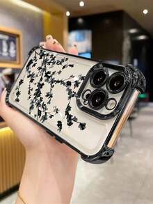 1pc Transparent TPU Anti-Fall Protective Case Compatible With IPhone 17 Air, 17 Pro Max, 11, 15 Pro Max, 14 Pro Max / Galaxy, SAM / Honor / Note 13 Pro / 12C / 13C / S25 Ultra / S24 Ultra / 16 / 16 Pro / 16 Pro Max / 14 / 14 Pro / 14 Pro Max / 15 / 15 Pro / 15 Pro Max / 11 / 12 / 13 / 14 / 15, Redmi Note 14 / A3 / A5 Phones - Black - View 6