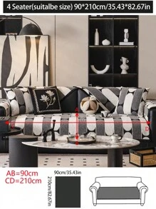 1pc Universal Sofa Cushion Cover, Modern Simple Non-Slip Sofa Seat Pad, Dust-Proof Washable Sofa Slipcover, Light Gray Soft Fade-Resistant Pet-Friendly Couch Protector Fits L-Shaped, 1/2/3/4 Seat Sofas For Bedroom, Office, Living Room