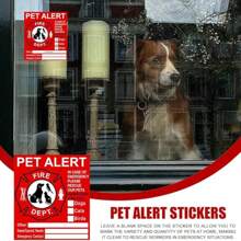 Pet Safety Alert Stickers, Warning Emergency Fire Rescue Stickers, Waterproof Stickers To Save Our Cats/Dogs In Case Of Fire Emergency, Firefighters Will Use The Alert Stickers To Rescue Our Families From Windows, Doors Or Houses