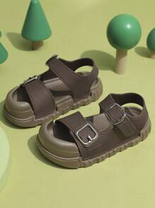 1 Pair New Summer Casual Outdoor Hook And Loop Sandals, Soft & Comfortable