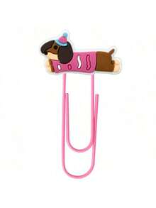 4pcs/6pcs/10pcs Cartoon Sausage Dog Series Cute PVC Soft Gel Bookmark Clips, Creative Decoration & Storage Clips, Random Delivery,Back To School - Multicolor - View 9