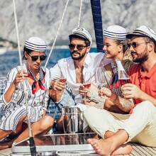 5 piezas de accesorios de ropa de marinero para mujer, sombreros de marinero, gafas de sol, guantes, bufandas, aretes, favoritos de fiesta de marinero de la marina para Halloween