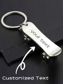 Graduation Gift Skateboard Keychain, Street Style, Graduate College Style Alloy Metal Keychain - Commemorative Gift For Classmates And Friends. Customized Gift - Silver - View 9