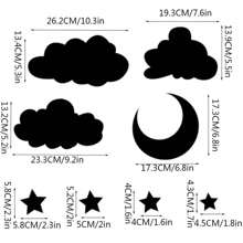 Moon, Star & Cloud Acrylic Wall Stickers, Self-Adhesive Mirror Wall Decal Art Decoration