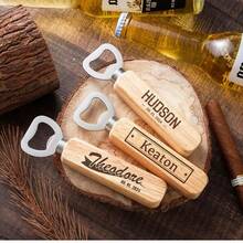 10 peças/30 peças/50 peças Abridor de Garrafas de Madeira Personalizado, Pode Personalizar Nome e Data, Prático, Adequado como Presentes de Casamento, Presentes para Padrinhos, Lembrancinhas de Festa, Utensílios de Cozinha e Presentes de Aniversário - Cor da madeira - Visão 5