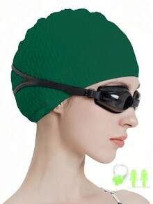 Large Silicone Swim Cap - ComfortFit For Men & Women - Unisex Ergonomic Design - 1pc High-Quality Set, Beach Essentials, Beach Accessories, Pool Float - Multicolor - View 15