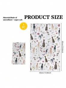1 Pc Greyhound Lover's Delight Hand Towels Modern Cartoon Dog Kitchen Towels Soft Microfiber Dish Towels Machine Washable Perfect Gift For Greyhound Lovers - Multicolor - View 2