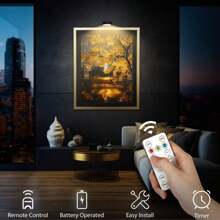 3pcs Battery Powered LED Wall Lights With Remote Control, Dimmable Color Temperature & Timer, Cordless Wall Sconce Lighting Suitable For Gallery, Staircase, Hallway, Bedroom Frame Decor (Batteries Not Included)