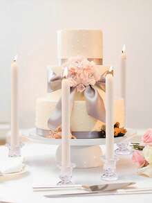 6 件玻璃透明烛台，天然水晶设计烛台，适用于家庭餐桌装饰、蜡烛中心装饰、晚餐蜡烛、客厅、卧室、房间装饰、厨房、办公室装饰、礼品