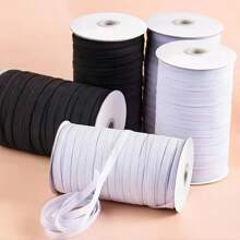 10 متر/394 بوصة من الحزام المطاطي أو الحزام المطاطي عالي اللون الأسود/الأبيض لخياطة وتجهيز الملابس، مستلزمات DIY للحرف اليدوية لملحقات الملابس الداخلية، صالح للخياطة والتنظيم والتخزين