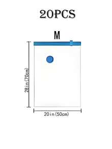 20/10/5件套便携式旅行收纳袋，大容量压缩袋，可重复使用真空袋，可折叠收纳袋，印花行李袋，防尘、防潮、防蛀，节省衣物、毛毯、床上用品空间，适用于衣柜、浴室、户外装备、返校、旅行必需品 - 彩色 - 查看 14
