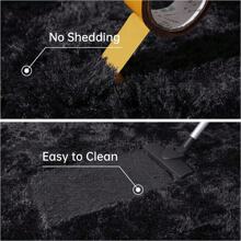 1PC Rugs For Living Room Black Fluffy Fluffy Shaggy Fuzzy Area Rug Carpets For Bedroom Shag Plush Soft Kids Home Decor Aesthetic, Room Decor