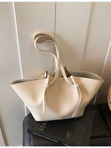 Fashionable Simple Large Capacity Shoulder Bag, High-End Litchi Texture, 2025 New Underarm Small Bag, Versatile Commuter Tote Bag