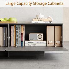 Soporte de TV moderno de 76,4'' para 55/65/75 pulgadas, consola de TV larga con gabinete, centro de entretenimiento moderno con almacenamiento, consola multimedia, mesa para televisor para sala de estar, dormitorio - Gris - Ver 6