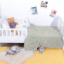 1PC Comforter, Lightweight And Warm Solid Color Quilte - Light Gray - View 4