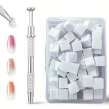 Set de esponjas para arte de uñas degradado - 8 esponjas mezcladoras de color - Cabezales de esponja de color reemplazables + Soporte de acero inoxidable - Crea fácilmente uñas/pedicuras degradadas - Adecuado para fiestas y uso diario, Suministros para uñas, Herramientas para uñas, Herramientas para arte de uñas, Vuelta al colegio, Uñas, Herramientas para uñas postizas