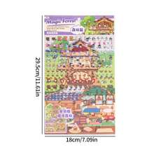 DIY 3D House Stickers, Fun DIY Stickers Scene, DIY Stickers Scene Make Your Own Favorite Cabin, For Pass The Time, Perfect For Winter, New Year