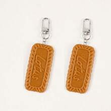 2 件逼真焦糖饼干钥匙扣、趣味食物装饰吊坠、创意零食袋/汽车钥匙扣、返校/生日礼物 - 彩色 - 查看 10