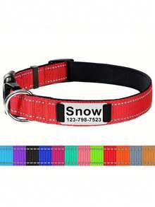 Personalized Reflective Dog Collar With Engraved ID Tag, Custom-Made Nylon Dog Collar With Leash Clip, Noiseless Design, Dog Outdoor Accessory And Decoration - Multiple Sizes Fit Large, Medium And Small Pets. A Good Gift For Pets.,Vacay Vibes Ornamental,Engraved Stylish,Fashion,Colorful,Vintage,Cute,Contracted,Cuties Custom,Unique,Customized,Personalized Pet For Anniversaries,For Birthdays,Customized Pet Collars, Leashes & Harnesses,Pet Lovers - Multicolor - View 39