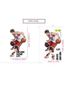 1pc Black-White Football Player Mural Sticker, Self-Adhesive Removable Wall Decor For Living Room, Suitable For Cartoon Bedroom, Kids Room Decoration Stickers Personalised Stickers