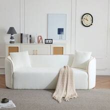 Coral 82 Curved Sofa 3Seater Living Rooms Bedrooms Apartment Office WHITE - White1 - View 3