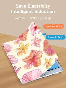 热带海洋芙蓉花海洋元素拼贴图案保护壳适用于 iPad Air4/5 10.9 英寸、iPad 7/8/9/10.2 英寸、iPad 第 10 代，兼容 Kindle Paperwhite 第 12 代 2024、Kindle（第 11 代）2022 年发布，保护壳具有自动睡眠/唤醒功能 - 彩色 - 查看 5