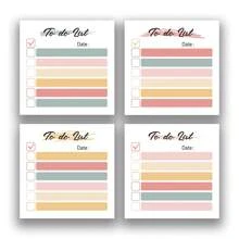 Soft Hue Check 1PC/4pcs 3x3 Inch Sticky Notes Set, Vintage Memo Pads With High-Adhesive, Post Reusable Tearable It Notes For Journal Planners Office School Home, Bulk Retro Stationery Gift