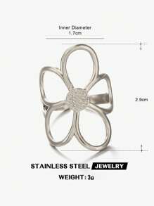 1 pieza Anillo con diseño floral dramático de acero inoxidable enchapado en oro de 18K, joyería de moda para que las mujeres puedan usar a diario, de viaje o en fiestas