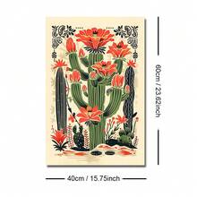 1 幅无框波西米亚风墨西哥仙人掌墙面艺术复古海报帆布印刷极简主义美学装饰乡村画，适用于公寓、客厅、卧室、现代家居装饰 - 彩色 - 查看 11