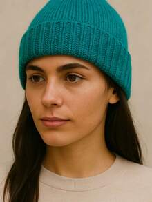 Touca Gorro Unissex Lã Moda Inverno Frio - Verde Azulado - Visão 1